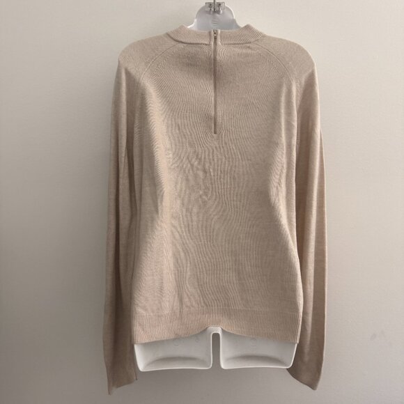 Vintage Designers Originals Quarter-Zip Knit Sweater | Cream Tan | Size M - Picture 4 of 9